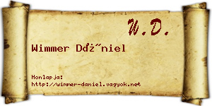 Wimmer Dániel névjegykártya